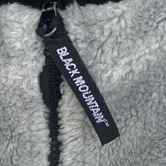 Black Mountain Jacket Womens Large Full Zip Gray Fleece Deer Snowflake Jacket - Picture 5 of 11